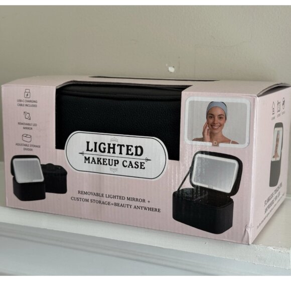 Real Her Other - Rechargeable lighted makeup  case with LED Mirror Black